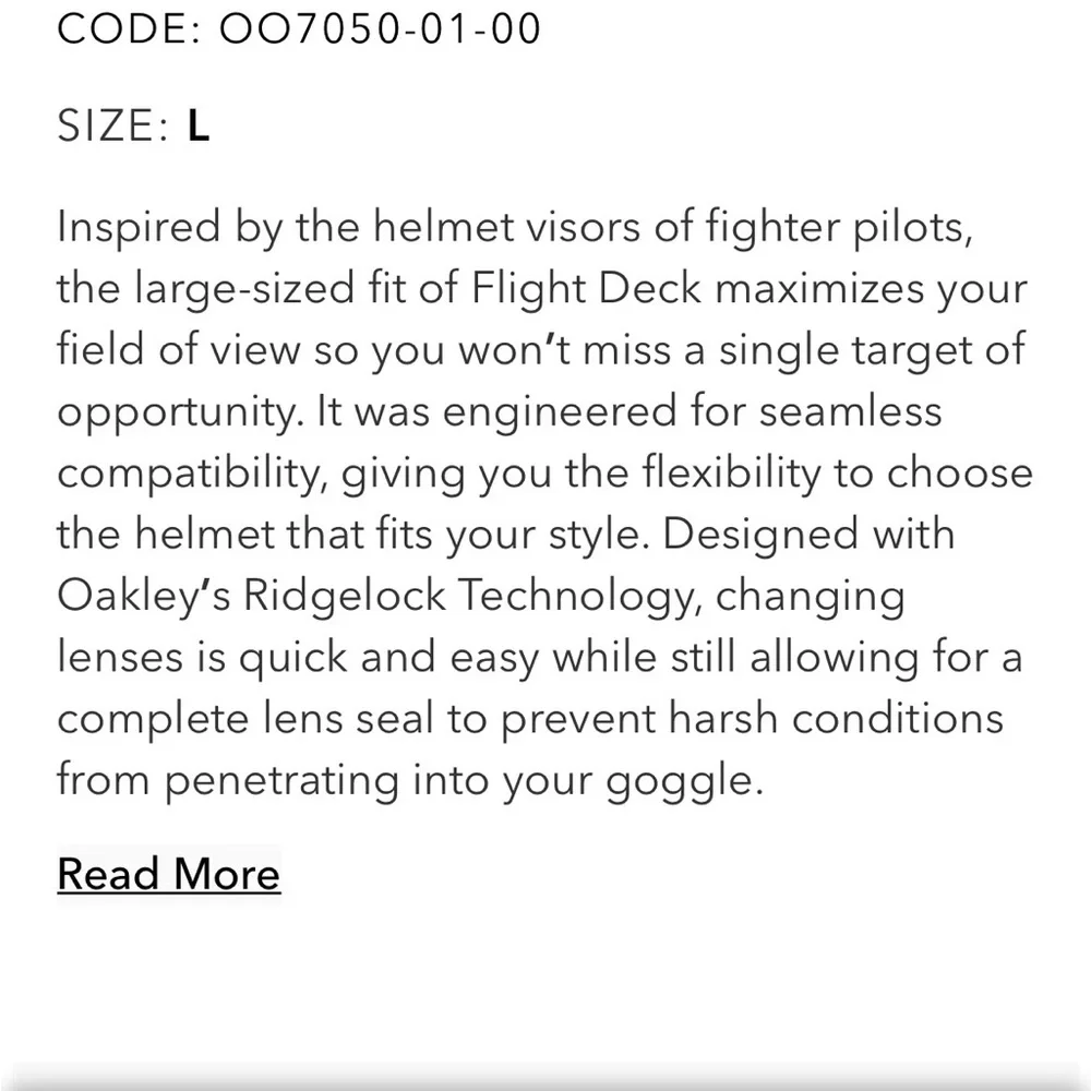 Oakley Silver Lens Goggles with Black Strap